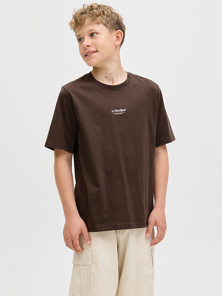 JACK & JONES Junior Koszulka "Soho" w kolorze brązowym rozmiar: 152
