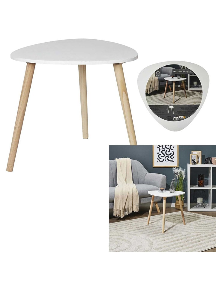 THE HOME DECO FACTORY Ława w kolorze biało-jasnobrązowym - 48 x 46 cm rozmiar: onesize