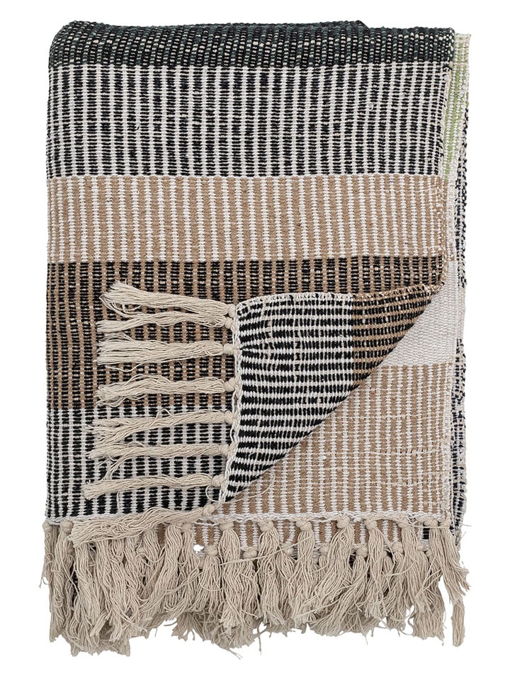 Bloomingville Koc "Isnel" w kolorze beżowo-brązowym - 160 x 130 cm rozmiar: onesize