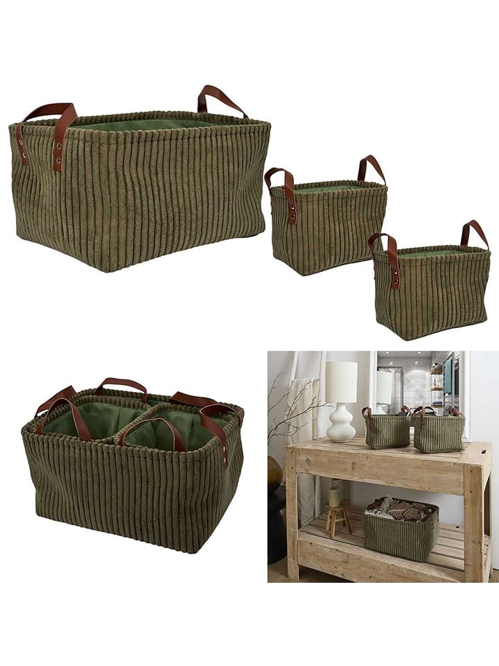 The Concept Factory 3-częściowy zestaw koszy w kolorze zielonym rozmiar: onesize