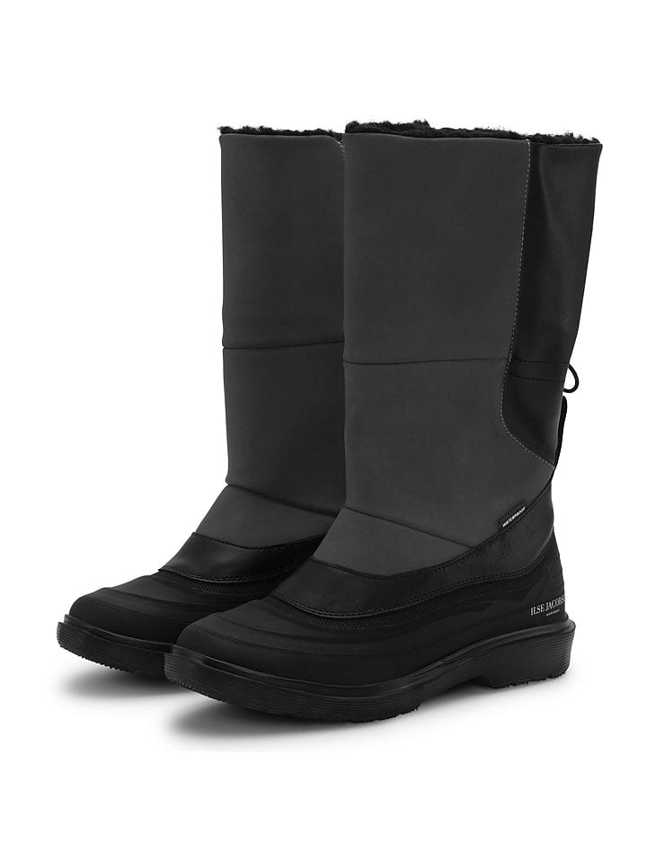 Ilse Jacobsen Skórzane kozaki zimowe w kolorze czarno-szarym rozmiar: 39