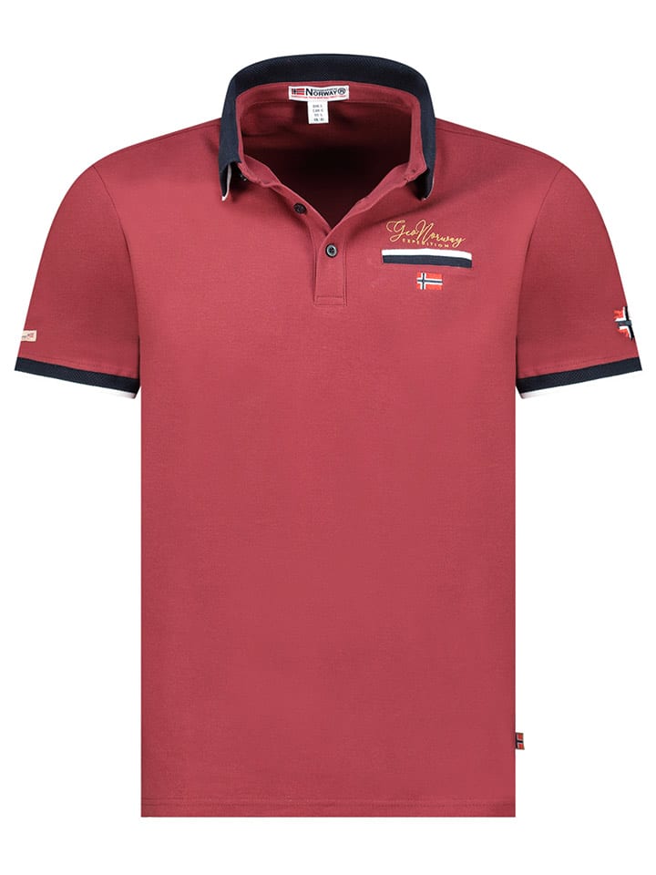 Geographical Norway Koszulka polo "Kara" w kolorze bordowym rozmiar: S