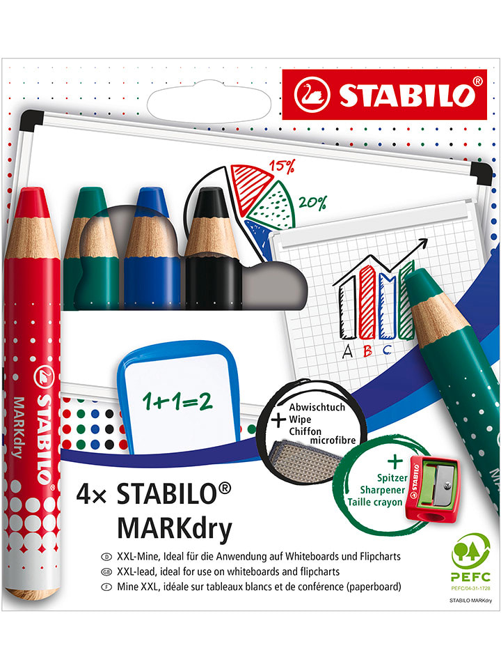 STABILO Markery (4 szt.) "MARKdry" z akcesoriami rozmiar: onesize
