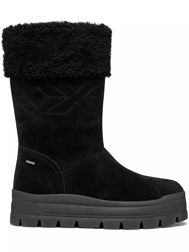 Geox Skórzane kozaki zimowe "Spherica" w kolorze czarnym rozmiar: 38