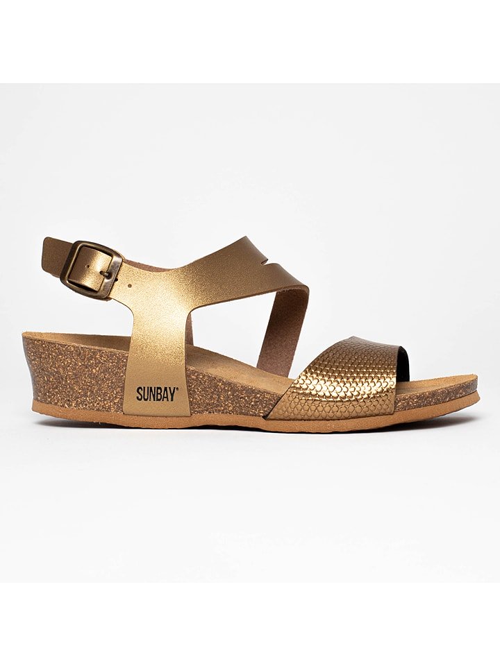 Sunbay Sandały "Cresta" w kolorze złotym koturnie rozmiar: 39