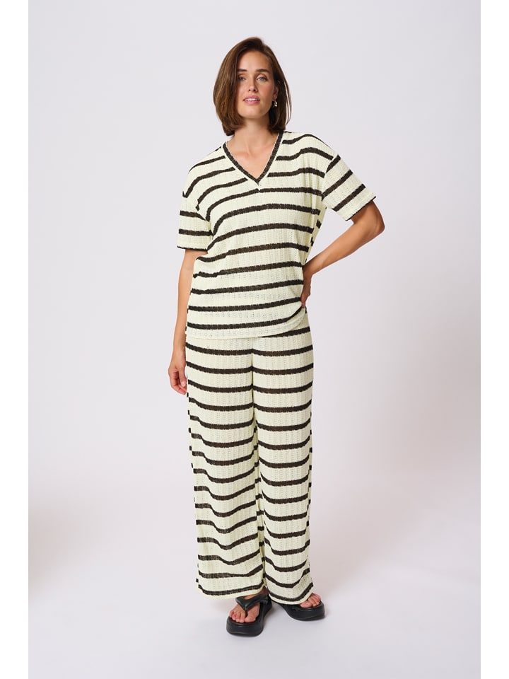 Kaffe Koszulka dzianinowa w kolorze kremowym rozmiar: XXL