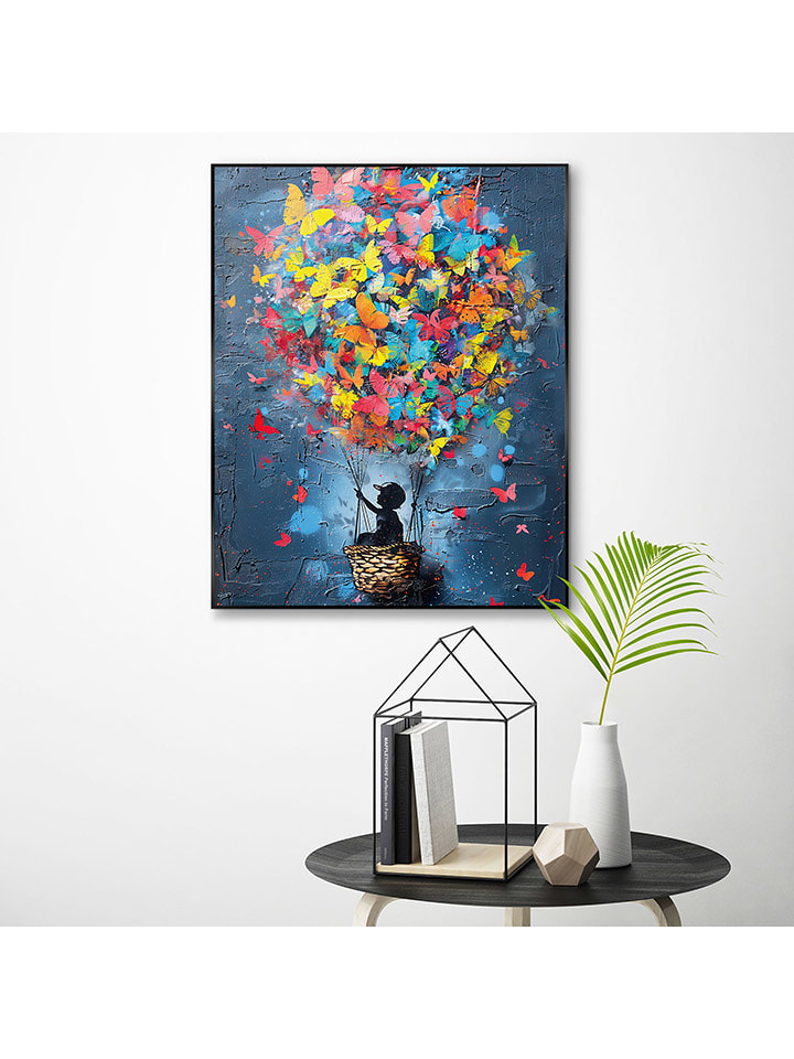 Orangewallz Druk artystyczny "Balloon Kid" w ramce rozmiar: 40x50 cm