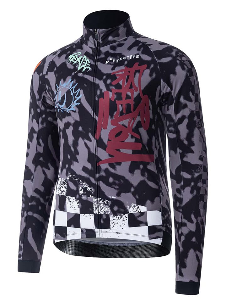 Protective Koszulka kolarska "Jack Up" w kolorze czarnym ze wzorem rozmiar: S