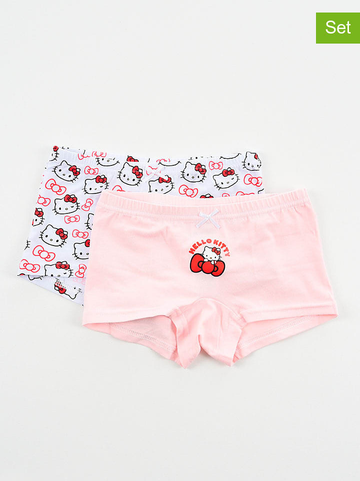 Hello Kitty Pełne majtki (2 pary) "Hello Kitty" w kolorze biało-jasnoróżowym rozmiar: 98/104