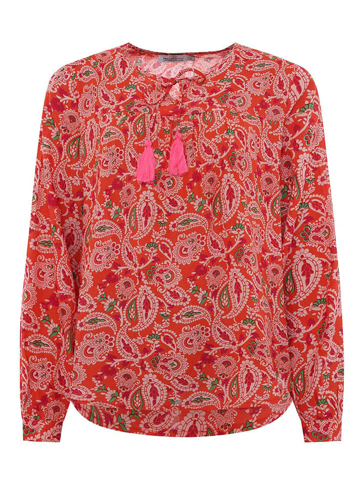 Zwillingsherz Bluzka "Paisley Traum" w kolorze czerwonym rozmiar: S/M