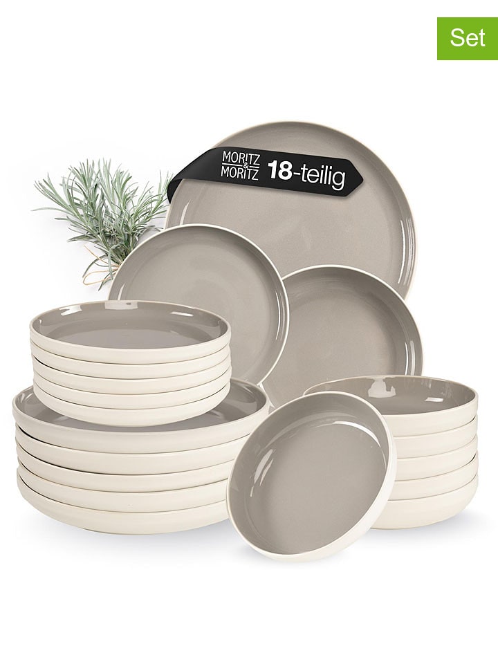 Moritz & Moritz 18-częściowy zestaw "Cavo" w kolorze kremowo-szarym rozmiar: onesize