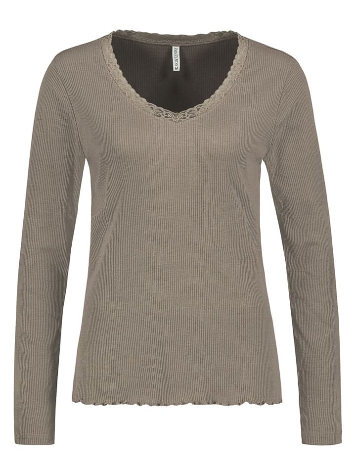 Eight2Nine Koszulka w kolorze szarobrązowym rozmiar: M