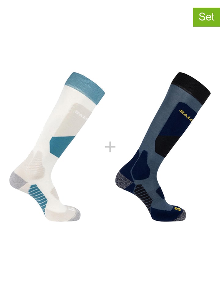 SALOMON Skarpety narciarskie (2 pary) "Access" w kolorze niebiesko-kremowym rozmiar: 45-47