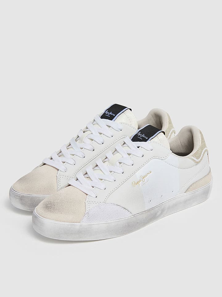 Pepe Jeans FOOTWEAR Skórzane sneakersy w kolorze białym rozmiar: 36