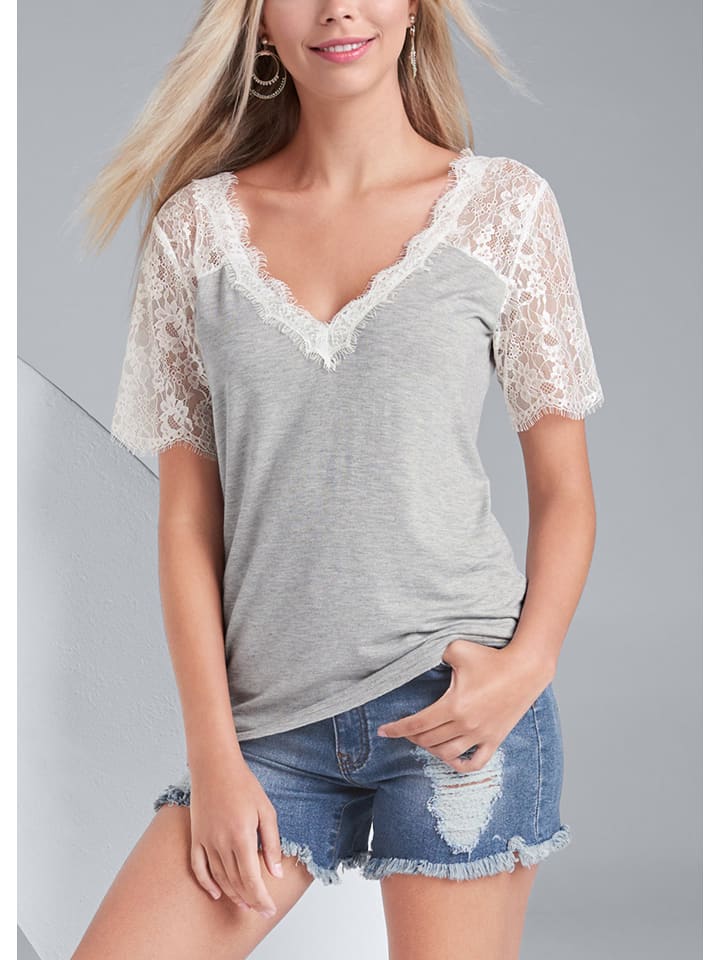 Milan Kiss Bluzka w kolorze kremowo-jasnoszarym rozmiar: M