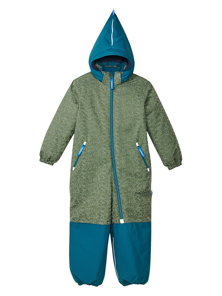 finkid Kombinezon zimowy "Turva Ice" w kolorze oliwkowo-niebieskim rozmiar: 80/90