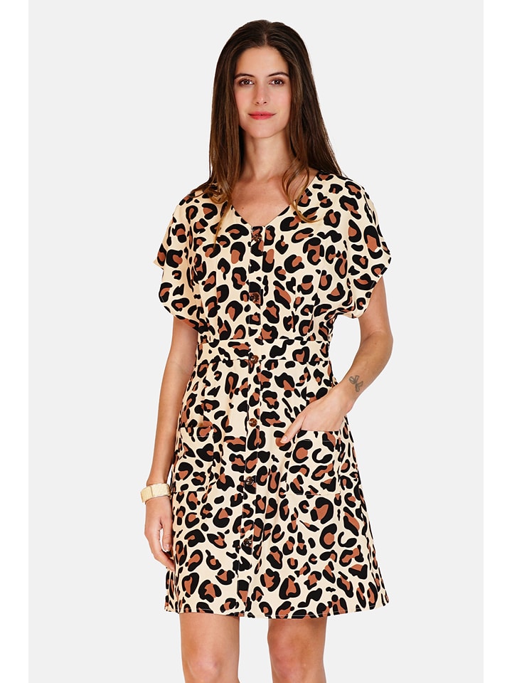 ASSUILI Sukienka w kolorze beżowo-jasnobrązowym rozmiar: 38