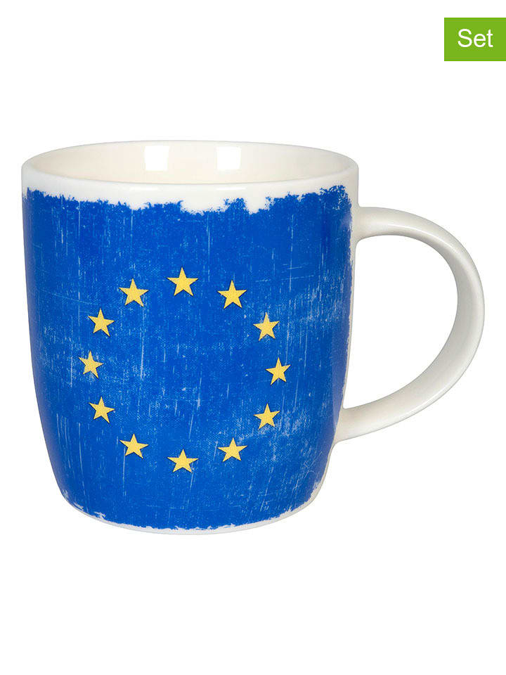 Könitz Kubki jumbo (2 szt.) "Europa" w kolorze niebieskim - 400 ml rozmiar: onesize