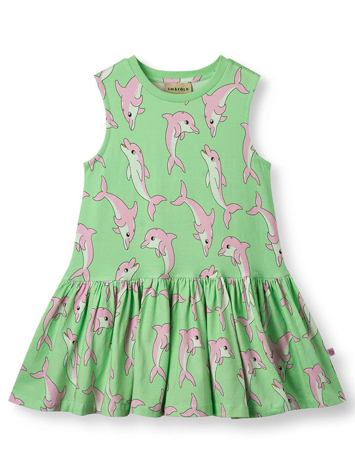 Småfolk Sukienka w kolorze zielono-jasnoróżowym rozmiar: 98/104