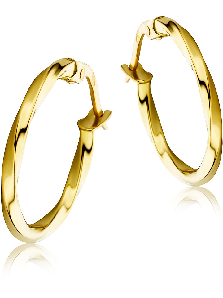 Diamant Exquis Złote kolczyki-kreole rozmiar: onesize