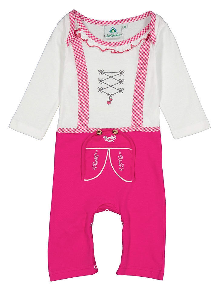 Isartrachten Śpioszki w kolorze różowo-białym rozmiar: 68