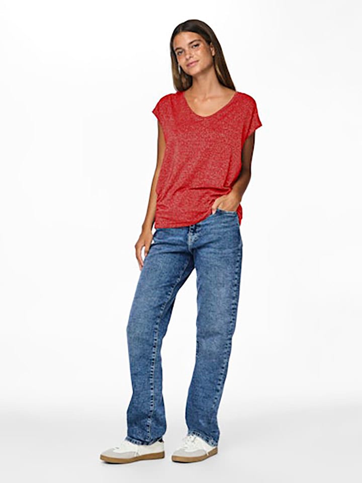 Pieces Koszulka w kolorze czerwonym rozmiar: M