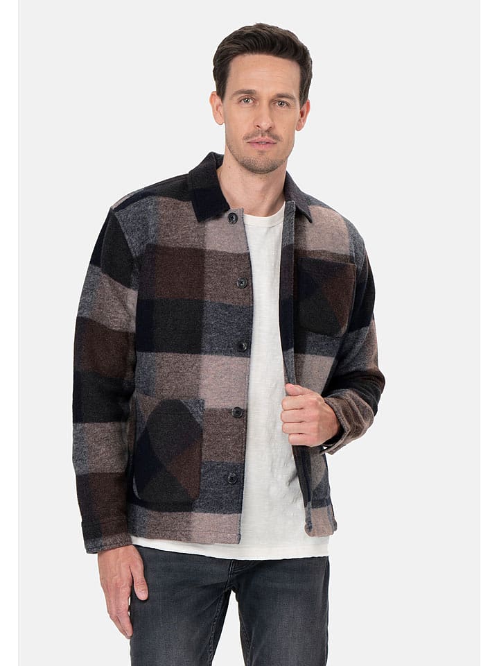 KEY LARGO Koszula "Kllocarno" w kolorze brązowo-niebiesko-szarym rozmiar: M