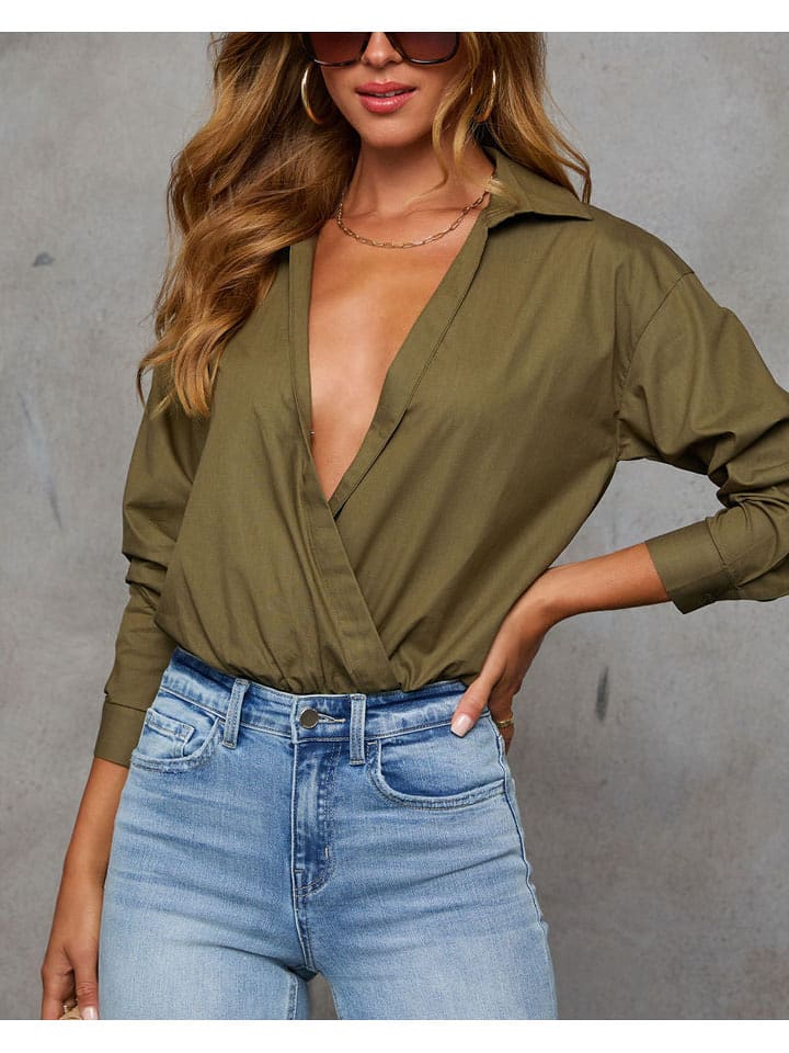 Milan Kiss Bluzka w kolorze khaki rozmiar: XL