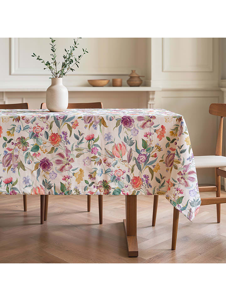 Mint Rugs Obrus "Floral And Tropical Lissi" w kolorze biało-fioletowo-zielonym rozmiar: 155x250 cm