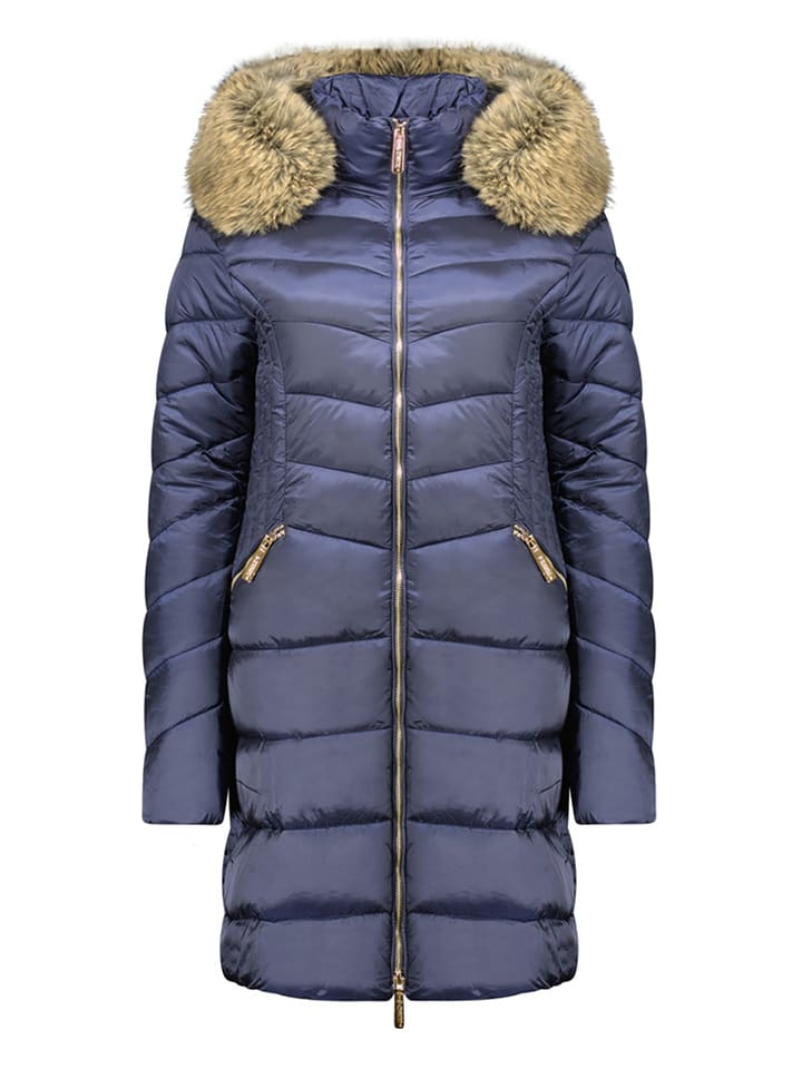 Geographical Norway Płaszcz pikowany "Bololita" w kolorze granatowym rozmiar: S