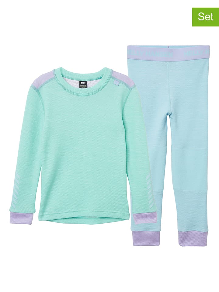 Helly Hansen 2-częściowy zestaw funkcyjny "Lifa" w kolorze miętowo-fioletowym rozmiar: 98