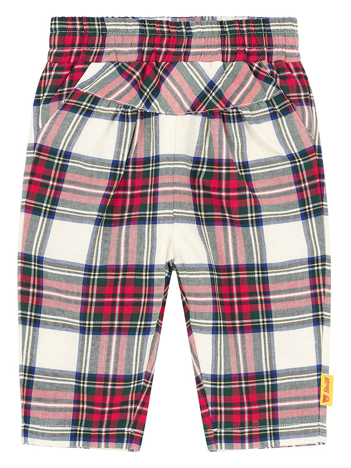 Steiff Spodnie w kolorze czerwono-zielono-białym rozmiar: 86