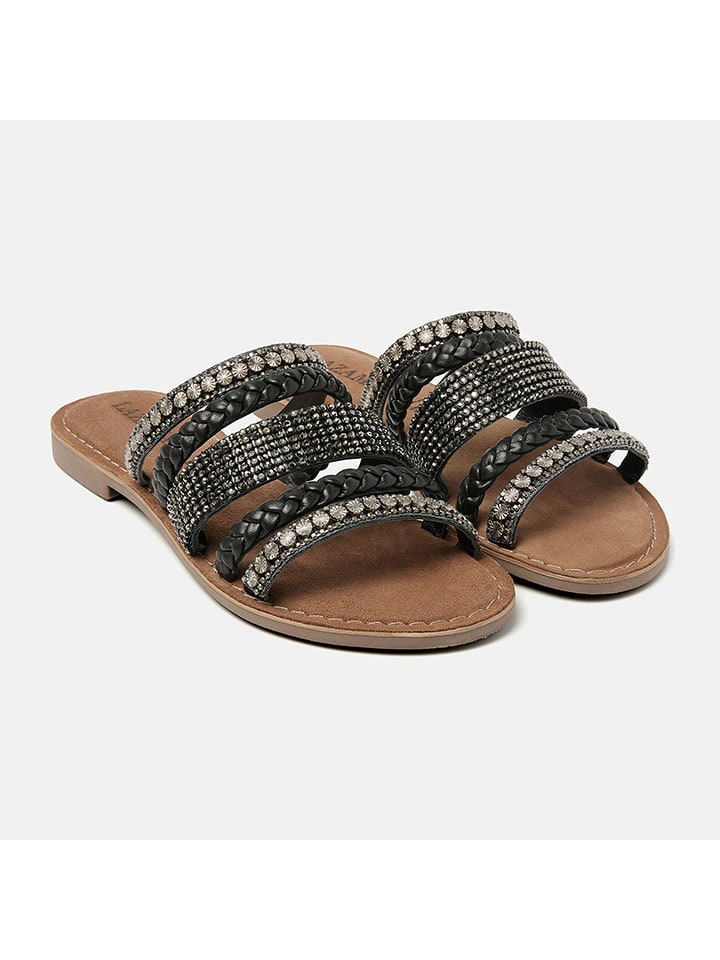 Lazamani Skórzane klapki w kolorze czarnym rozmiar: 40