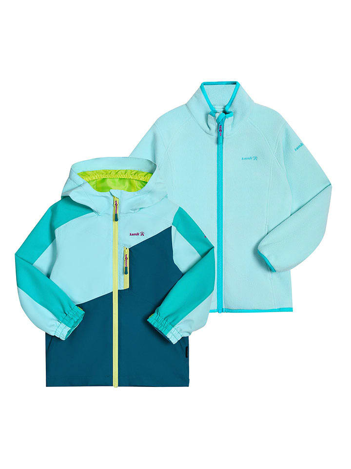 Kamik Kurtka przeciwdeszczowa 3w1 "Estella" w kolorze turkusowo-granatowym rozmiar: 128
