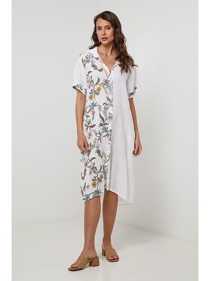 Lin Passion Lniana sukienka w kolorze białym rozmiar: 34/36