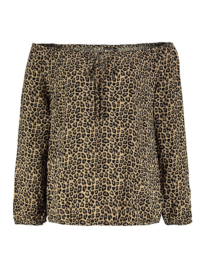 Eight2Nine Bluzka w kolorze beżowo-czarnym rozmiar: M