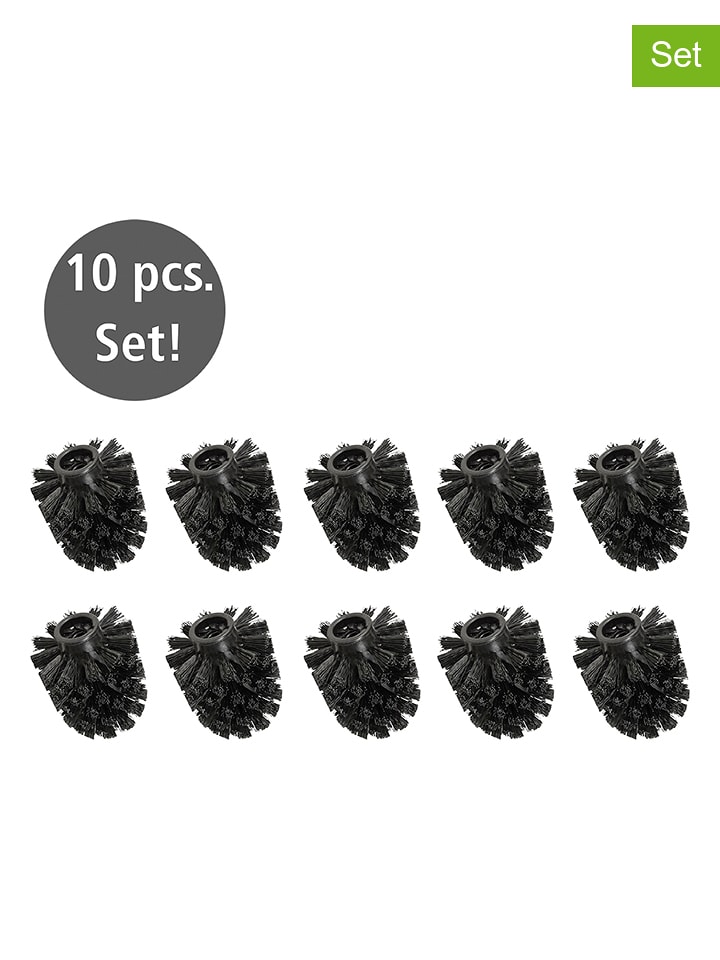 Wenko Zamienne główki (10 szt.) w kolorze czarnym do szczotki WC - wys. 10 Ø 8 cm rozmiar: onesize