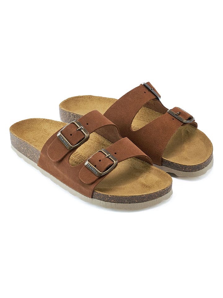 Mandel Skórzane klapki w kolorze brązowym rozmiar: 39