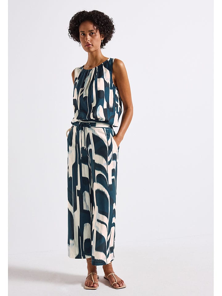 Street One Spodnie w kolorze kremowo-morskim rozmiar: W38/L26