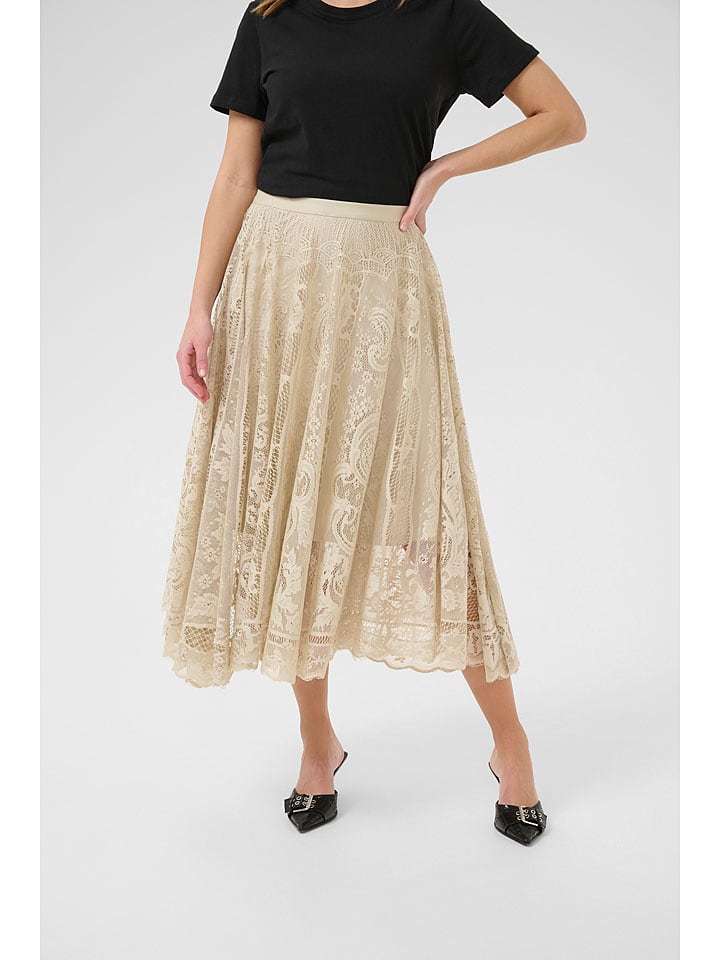 Kaffe Spódnica "Vilja" w kolorze beżowym rozmiar: M/L