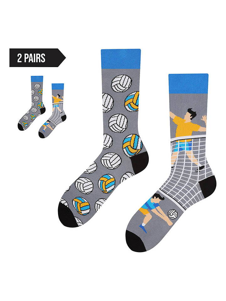 TODO SOCKS Skarpety (2 pary) w kolorze szaro-niebieskim rozmiar: 35-38