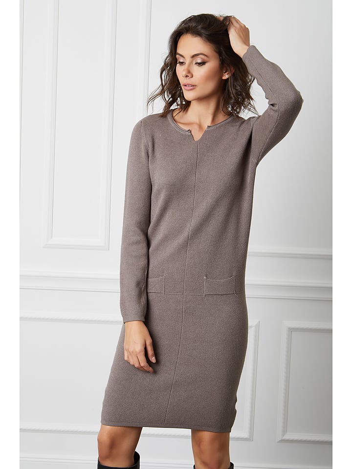 So Cachemire Sukienka "Anir" w kolorze szarobrązowym rozmiar: L