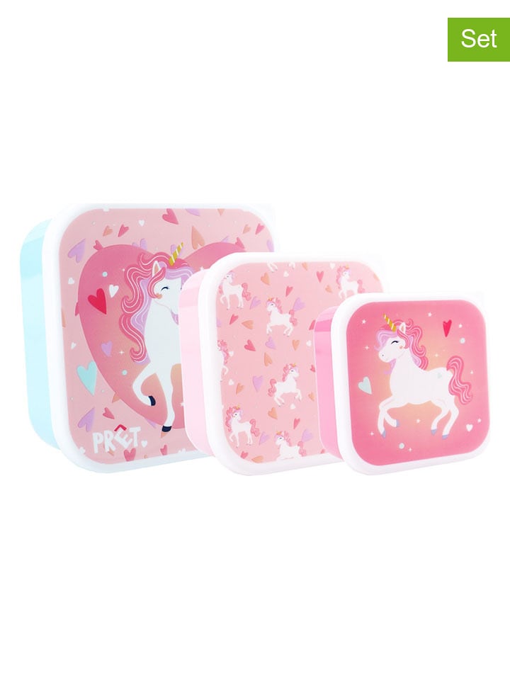 Prêt Śniadaniówki (3 szt.) "Prêt Fresh Bites" w kolorze jasnoróżowo-błękitnym rozmiar: onesize