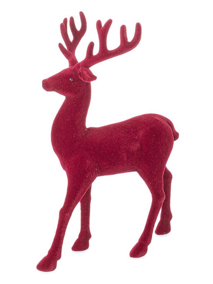 Bizzotto Figurka dekoracyjna "Reindeer" w kolorze bordowym - wys. 32 cm rozmiar: onesize