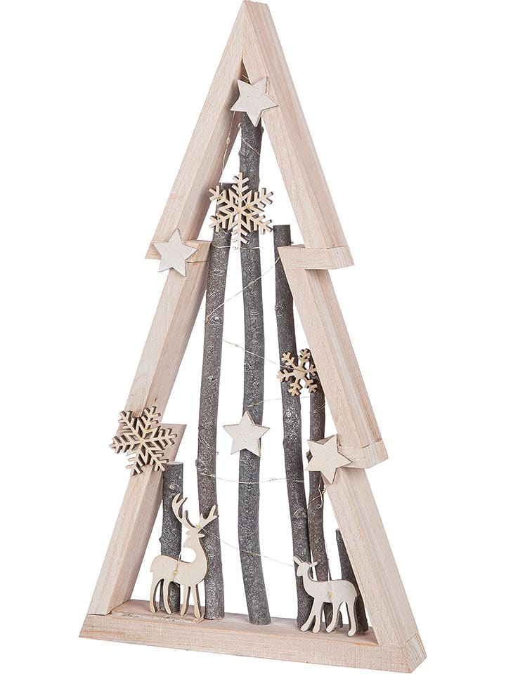 GILDE Dekoracja LED "Winter" w kolorze jasnobrązowym - 28 x 51 x 5 cm rozmiar: onesize