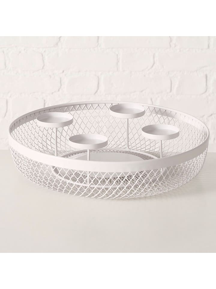 Boltze Świecznik "Vika" w kolorze szarym - wys. 8 x Ø 34 cm rozmiar: onesize