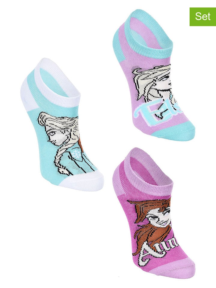 Disney Frozen Skarpety (3 pary) "Kraina Lodu" ze wzorem rozmiar: 23-26