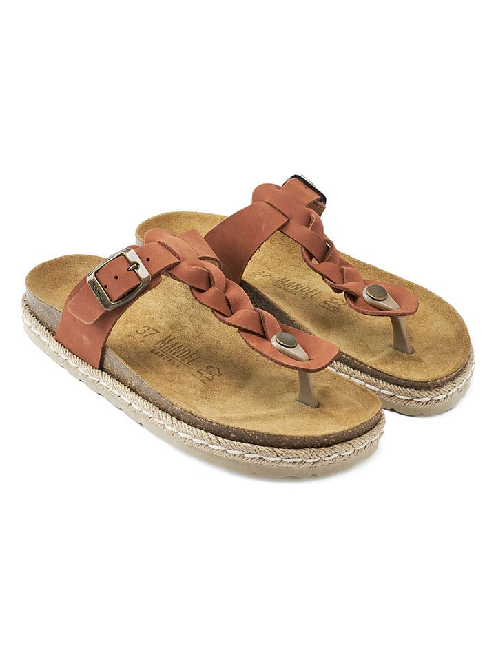 Mandel Skórzane japonki w kolorze jasnobrązowym rozmiar: 38