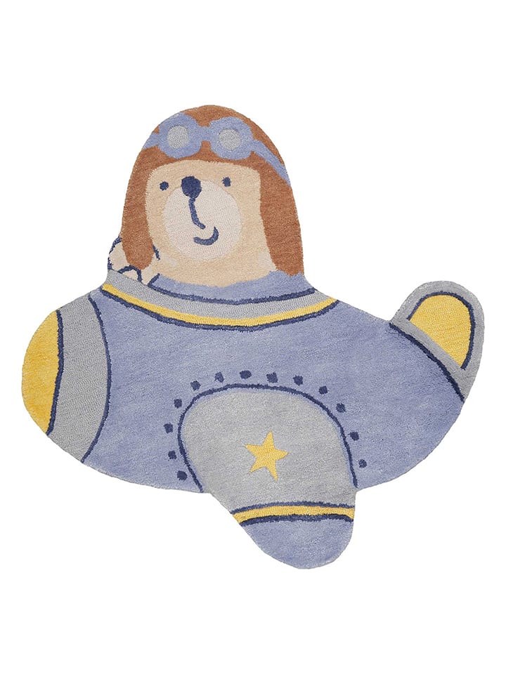 Smart Kids Wełniany dywan "Anton" w kolorze błękitnym rozmiar: 120x120 cm