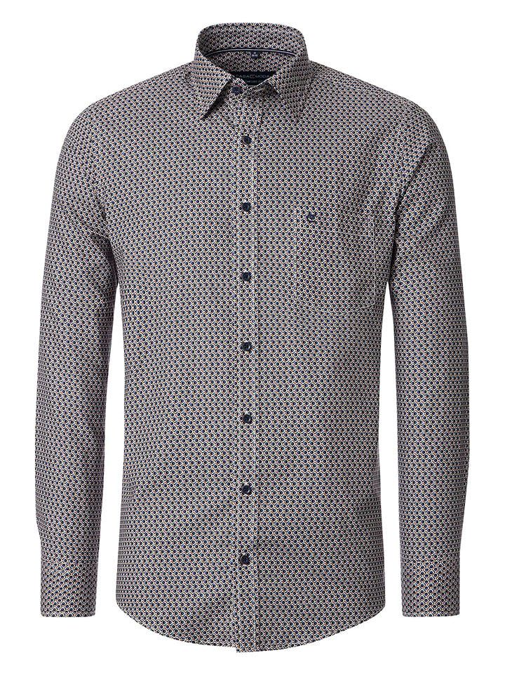 CASAMODA Koszula - Comfort fit - w kolorze niebiesko-pomarańczowo-białym rozmiar: 4XL